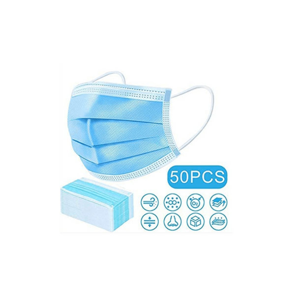 50x Pack Disposable 3-Ply Masks