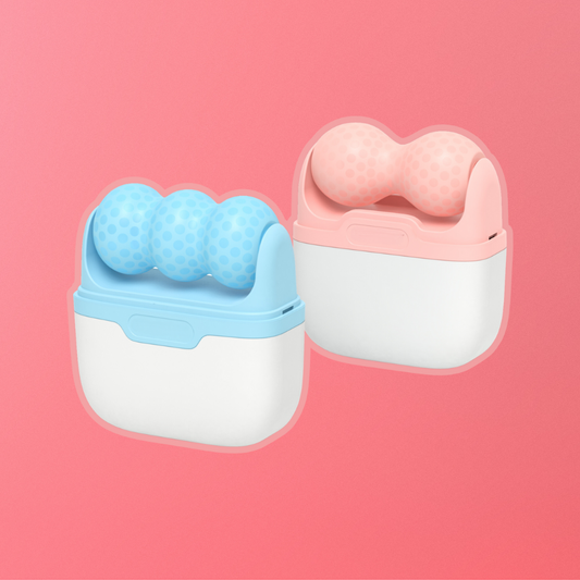 2-in-1 Face Sculpting Ice Roller Blue and Pink