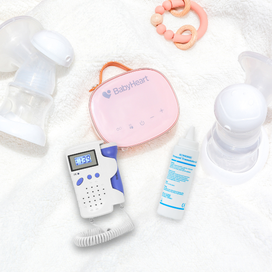 Ultimate BabyHeart Breast Pump and Fetal Doppler Bundle with Gel