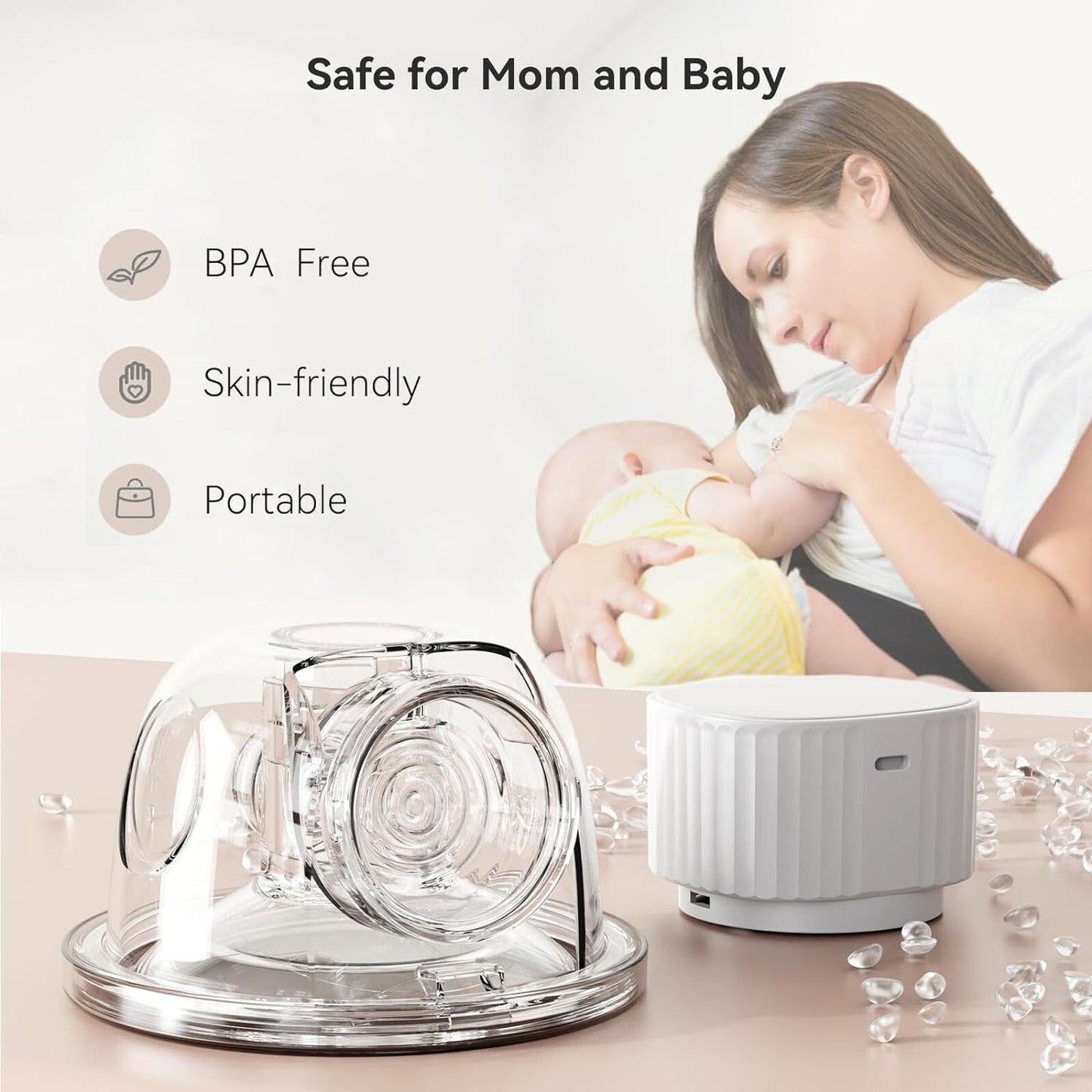 BabyHeart HiFlow Wearable Electric Breast Pump - FDA Cleared