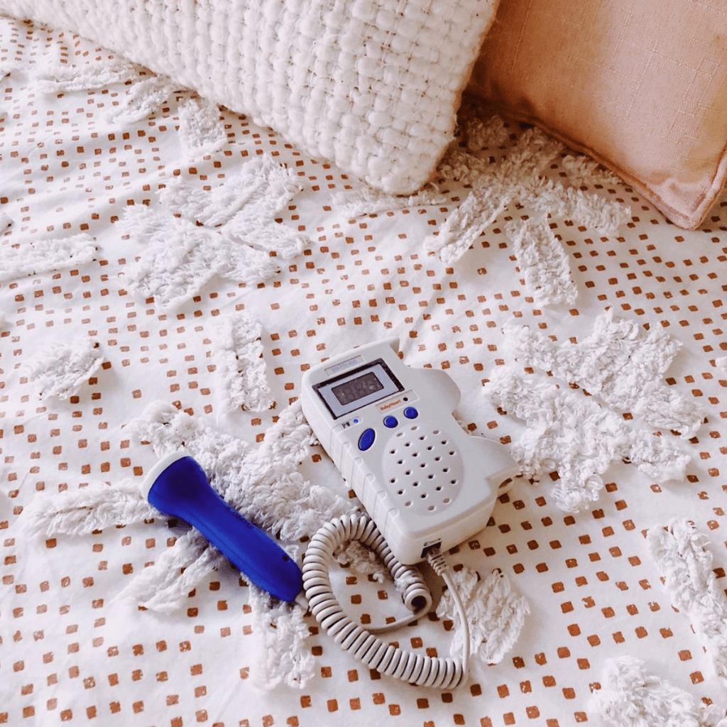 BabyHeart Advance Fetal Doppler on bed
