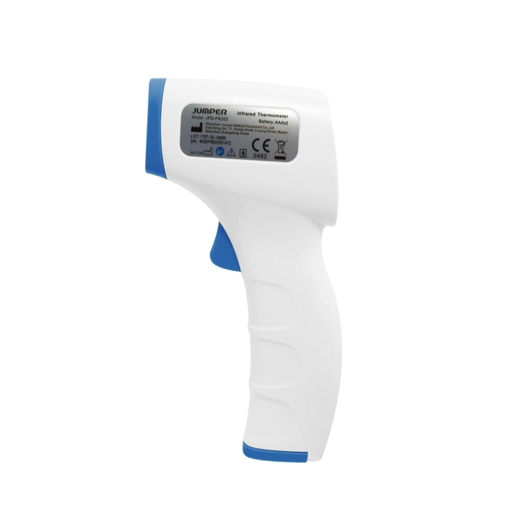Side view of Premium Digital Professional Infrared Thermometer with specification sticker