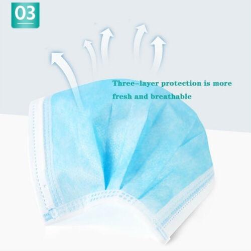 White and blue surgical face mask with multi-layer breathable protection