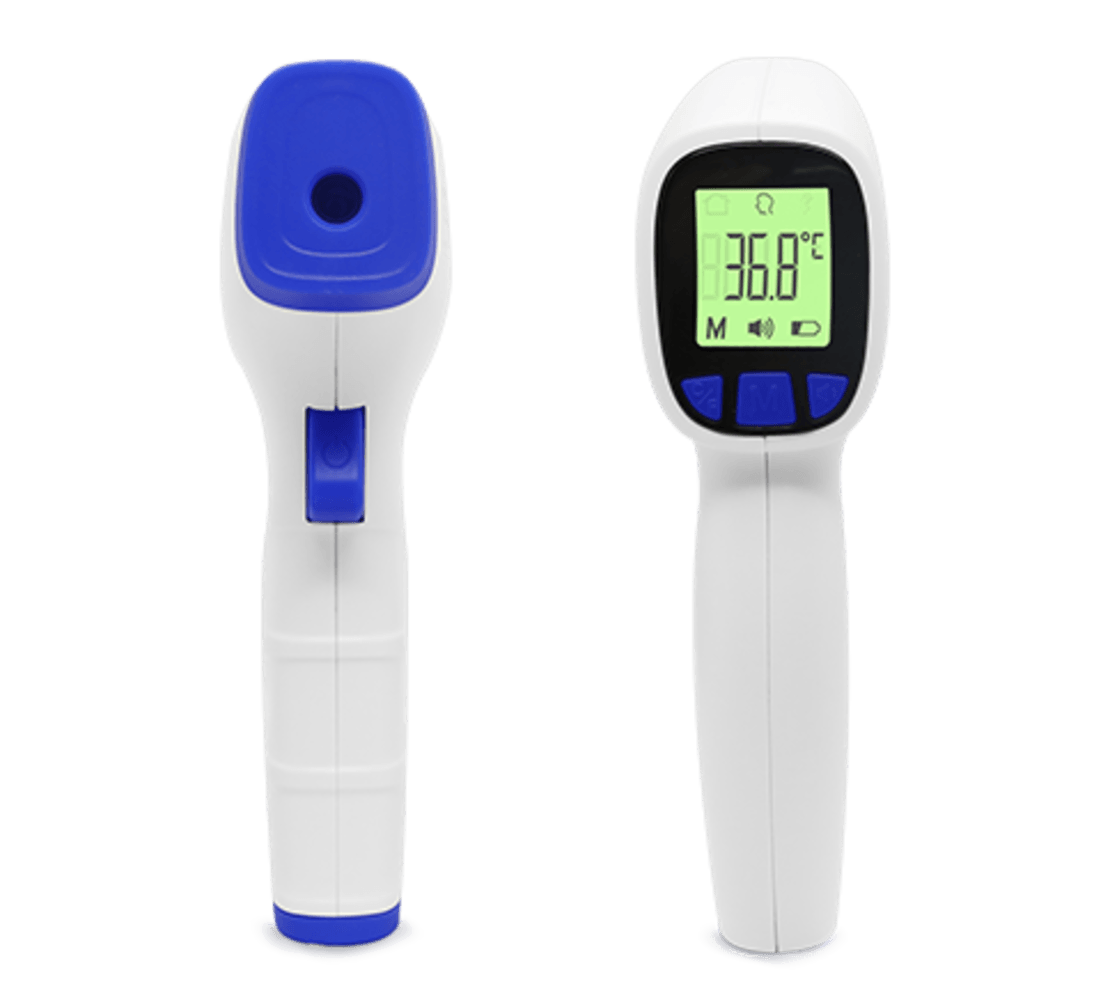 Premium Digital Professional Infrared Thermometer front and back view side by side