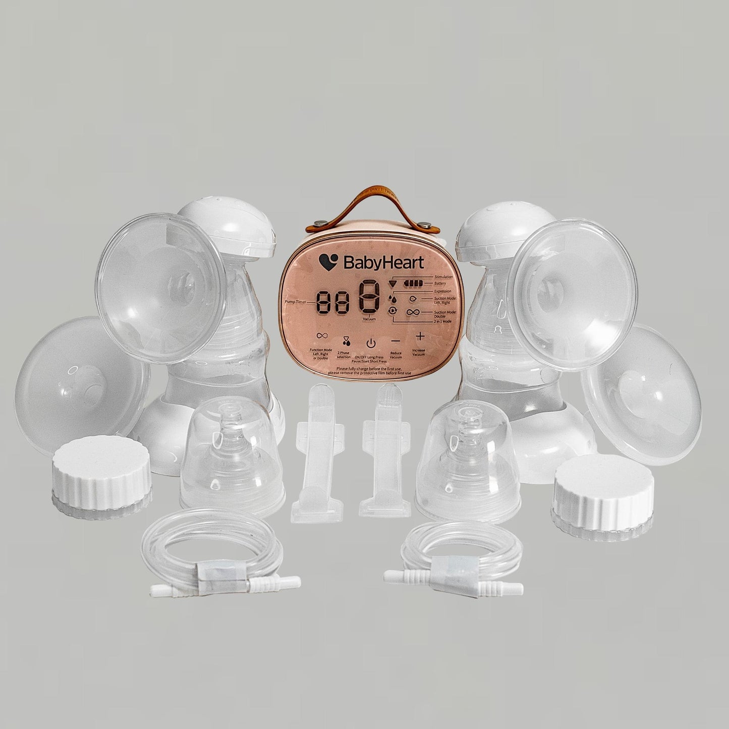 BabyHeart’s double electric breast pump all components