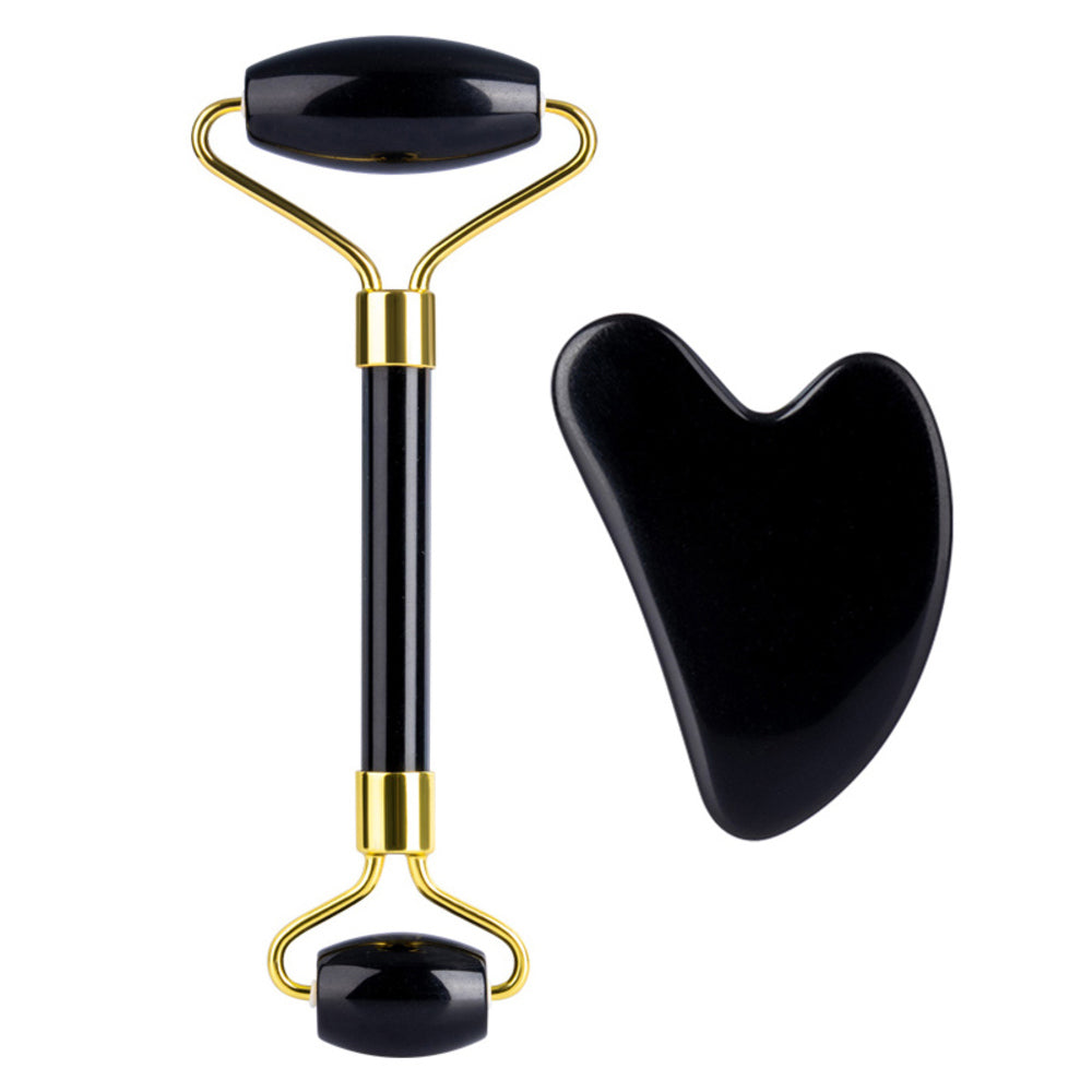 image of Black Obsidian gua sha and roller