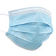 White and blue surgical face mask